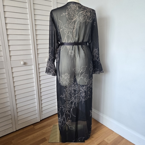 Delicates Floral Sheer Robe Women's‎ XL Whimsigoth Fairygrunge Romantic Retro - Picture 7 of 12